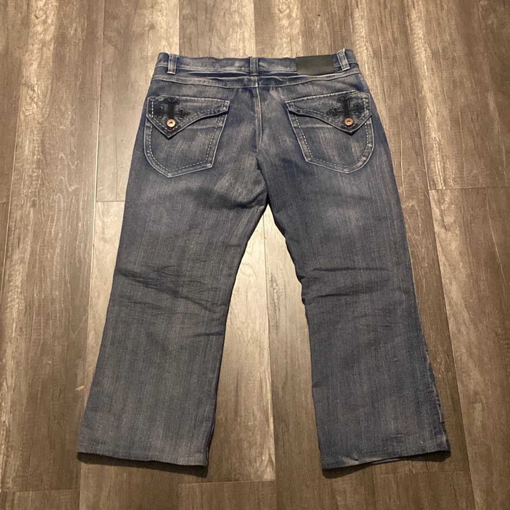 MMA Elite Mens Low Bootcut Dark Blue Jeans Labelled 38x30
